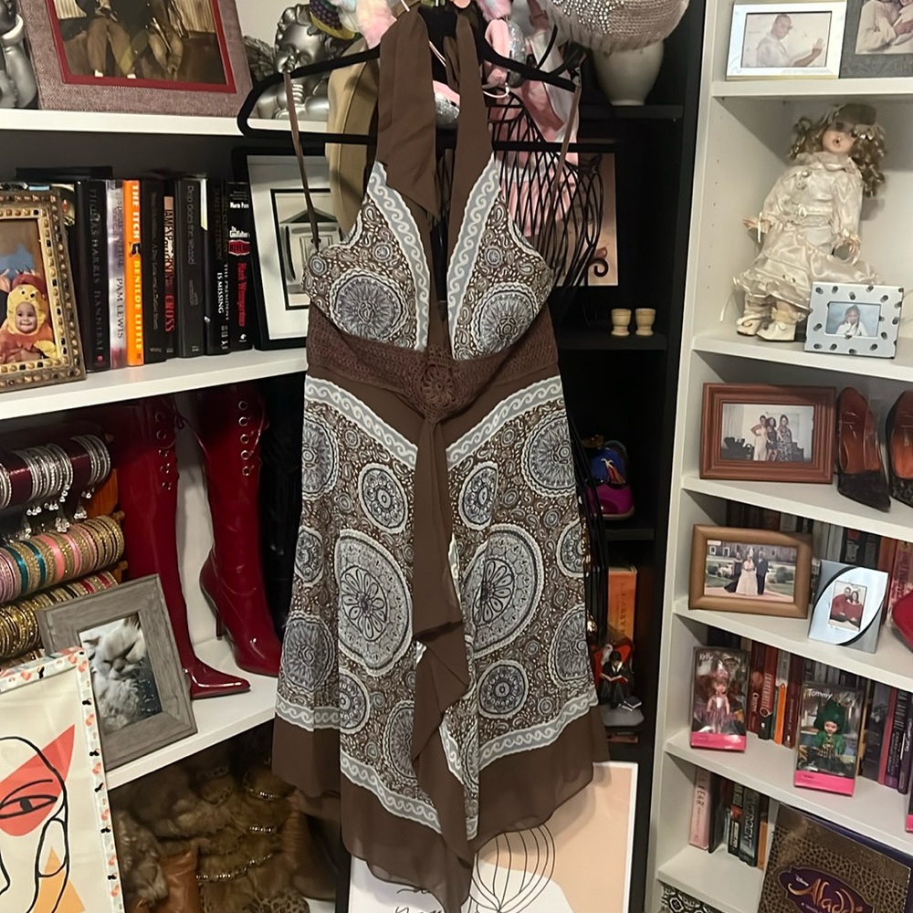 BCBG handkerchief halter dress